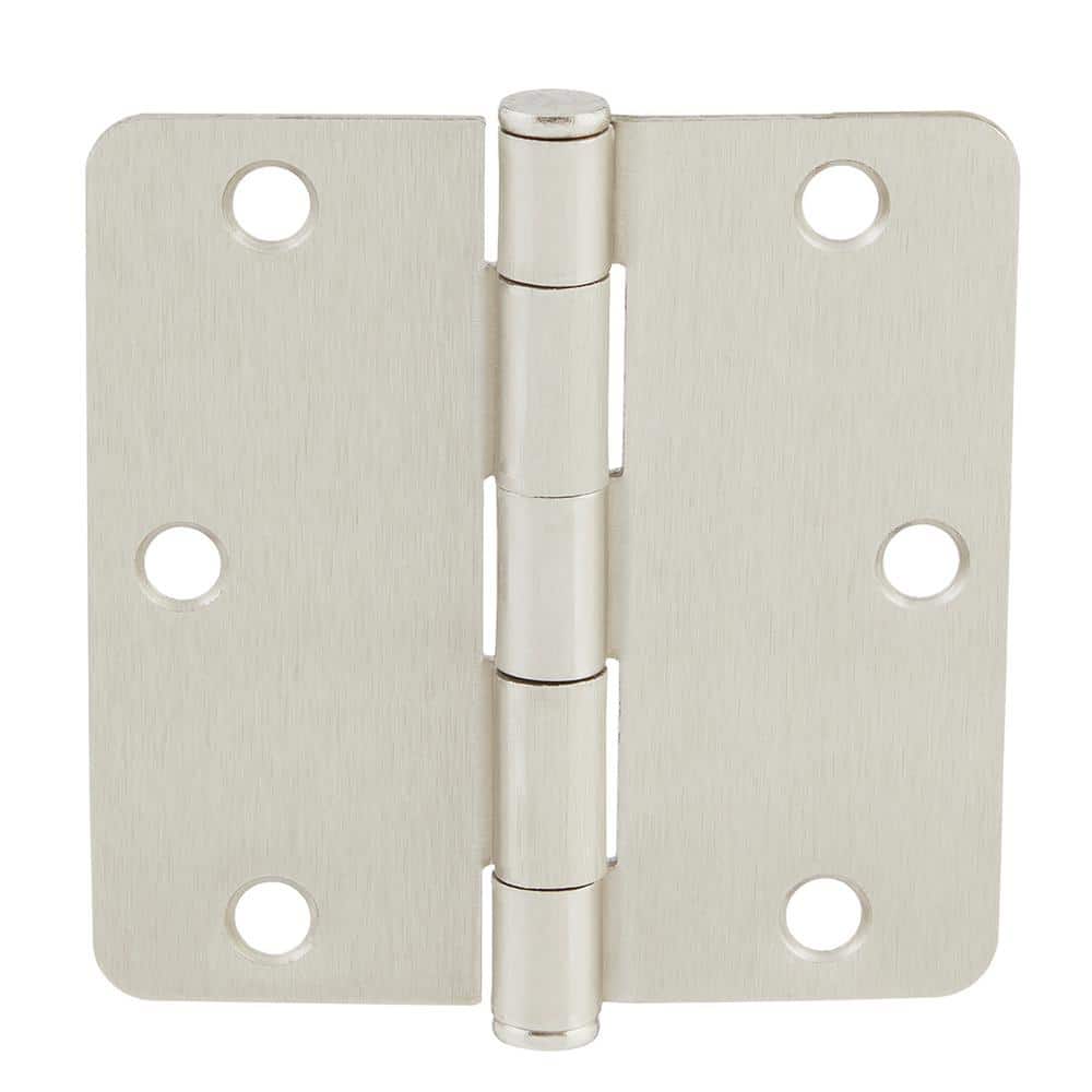 Everbilt 3-1/2 in. x 1/4 in. Radius Satin Nickel Butt Door Hinge Value Pack (24-Pack)