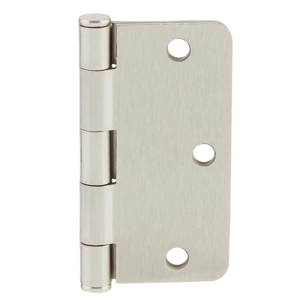 Everbilt 3-1/2 in. x 1/4 in. Radius Satin Nickel Butt Door Hinge Value Pack (24-Pack)