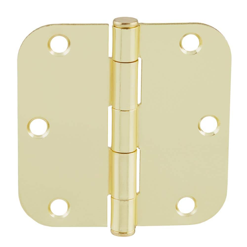 Everbilt 3-1/2 in. x 5/8 in. Radius Bright Brass Door Hinge Value Pack (48-Pack)