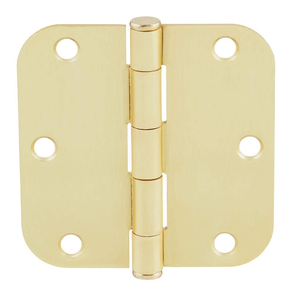 Everbilt 3-1/2 in. x 5/8 in. Radius Satin Brass Butt Door Hinge Value Pack (48-Pack)