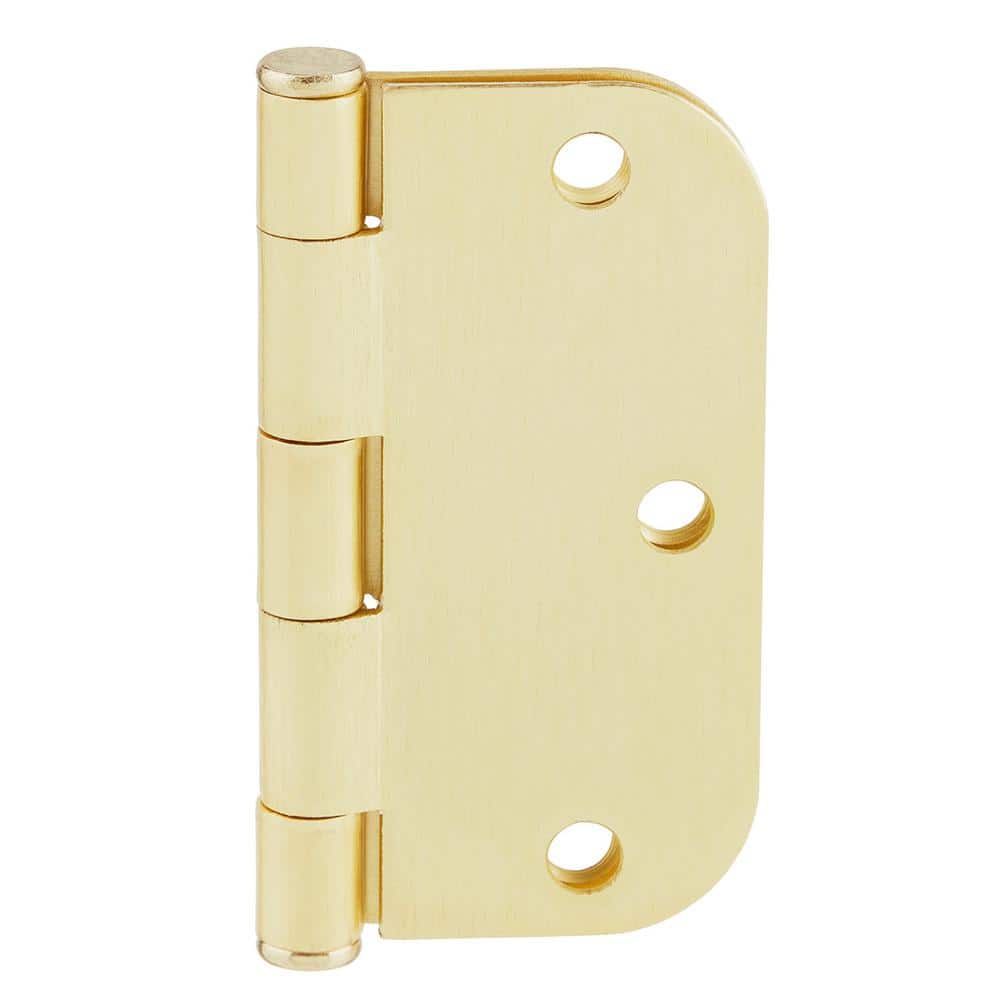 Everbilt 3-1/2 in. x 5/8 in. Radius Satin Brass Butt Door Hinge Value Pack (48-Pack)