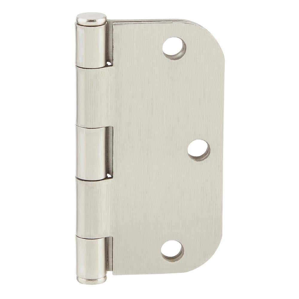 GlideRite 3-1/2 in. Satin Nickel Steel Door Hinges, 5/8 in. Corner Radius with Screws (48-Pack)