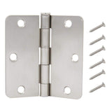 Everbilt 3-1/2 in. x 1/4 in. Radius Satin Nickel Butt Door Hinge Value Pack (12-Pack)