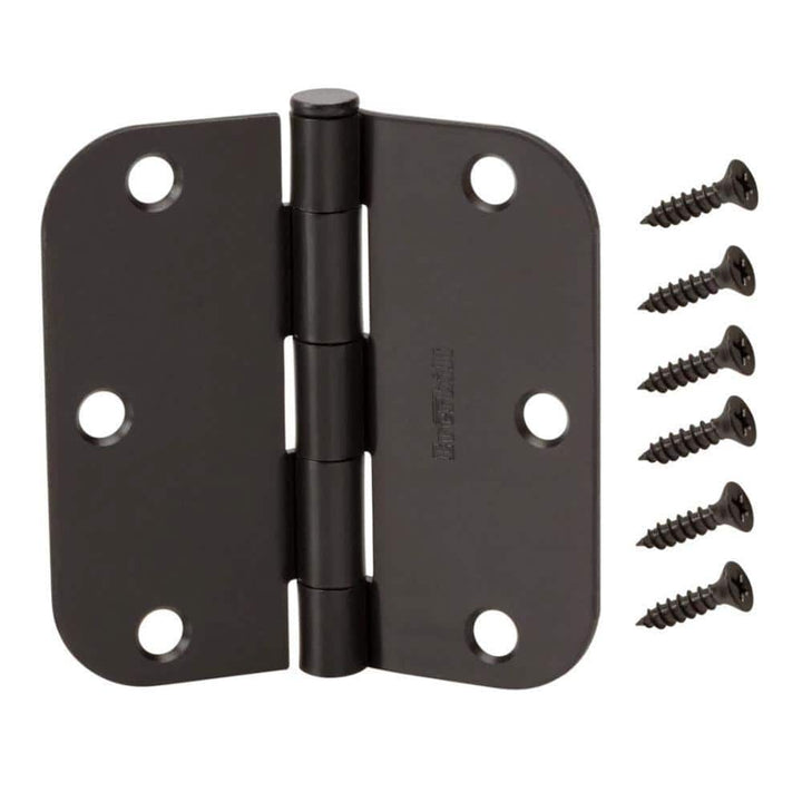 Everbilt 3-1/2 in. x 5/8 in. Radius Oil-Rubbed Bronze Smooth Action Door Hinge