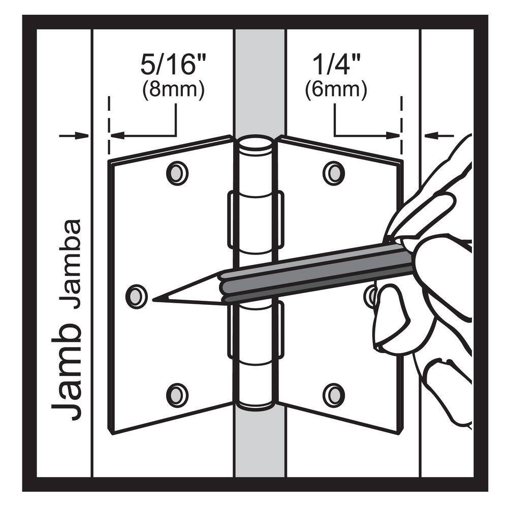 Everbilt 3-1/2 in. x 5/8 in. Radius Matte Black Smooth Action Door Hinge (3-Pack)