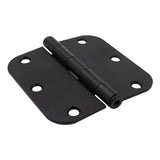 Everbilt 3-1/2 in. x 5/8 in. Radius Matte Black Smooth Action Door Hinge (3-Pack)