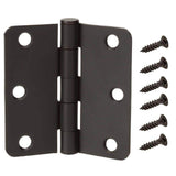 Everbilt 3-1/2 in. x 1/4 in. Radius Dark Oil-Rubbed Bronze Door Hinge