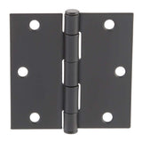 Everbilt 3-1/2 in. Matte Black Square Corner Smooth Action Door Hinge (3-Pack)