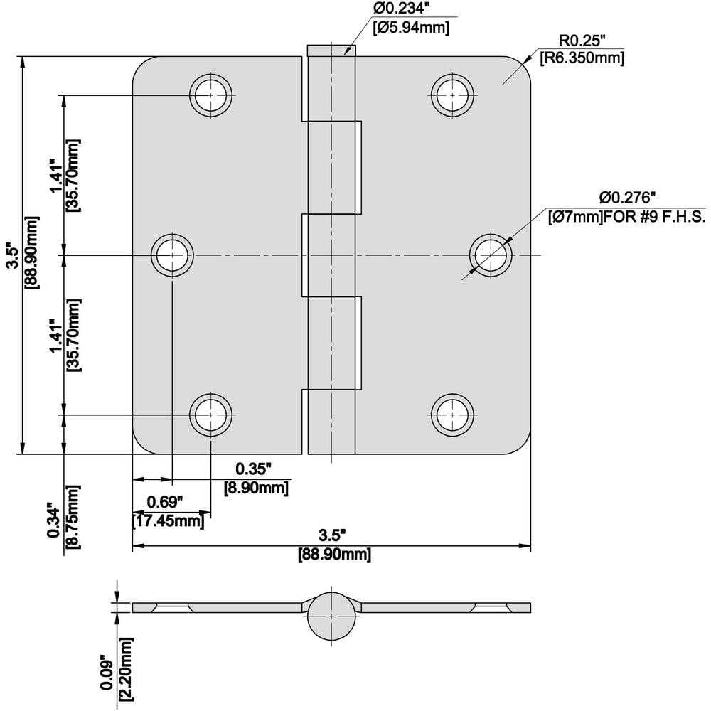 Everbilt 3-1/2 in. x 1/4 in. Radius Brushed Oil-Rubbed Bronze Door Hinge Value Pack (48-Pack)