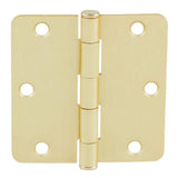 Everbilt 3-1/2 in. x 1/4 in. Radius Satin Brass Squeak-Free Door Hinge