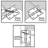 Everbilt 2-1/2 in. Galvanized Non-Removable Pin Narrow Utility/Butt Hinge (2-Pack)