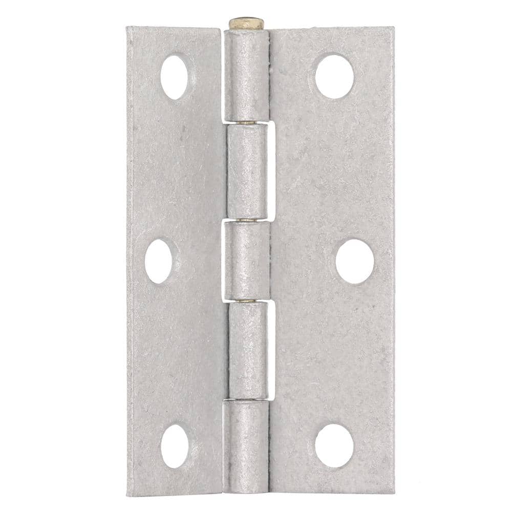 Everbilt 2-1/2 in. Galvanized Non-Removable Pin Narrow Utility/Butt Hinge (2-Pack)