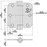 3-1/2 in. Satin Brass 5/8 in. Radius Adjustable Spring Door Hinge