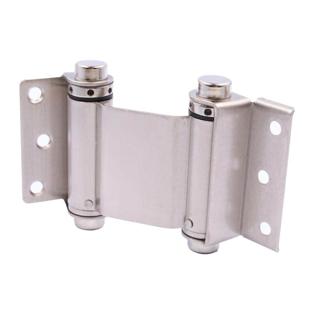 Everbilt 3 in. x 3 in. Satin Nickel Double-Action Spring Door Hinge