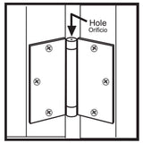 Everbilt 4 in. Satin Chrome Adjustable Spring Door Hinge, 5/8 in. Radius