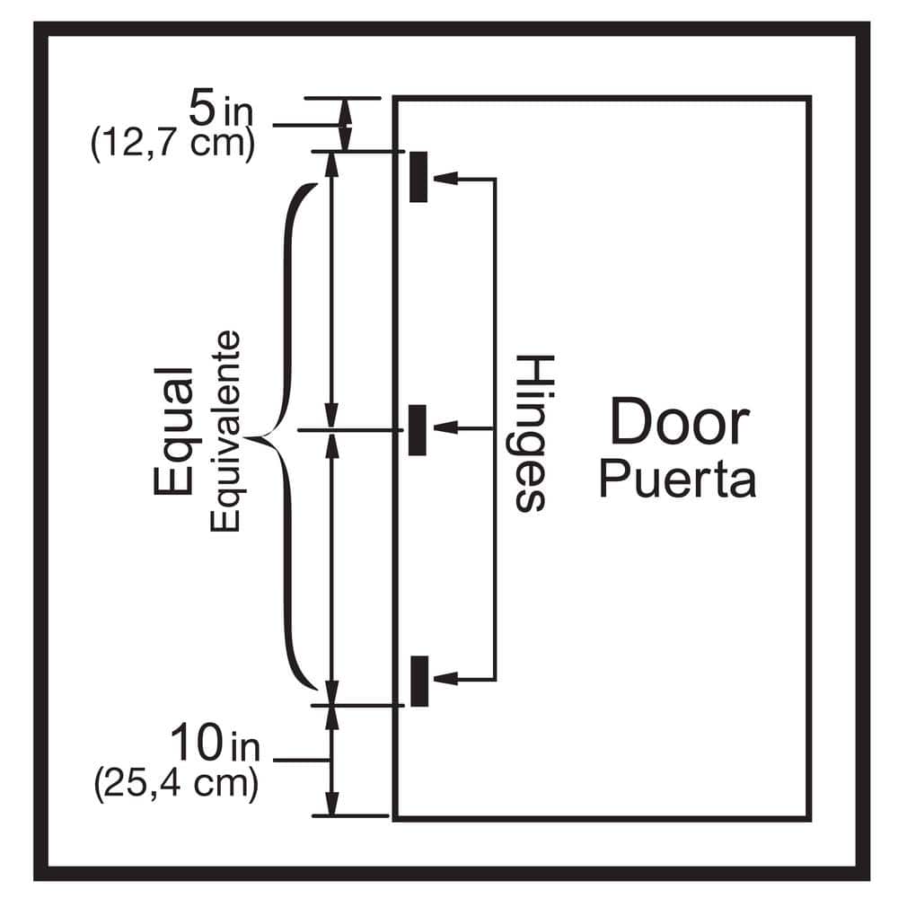 Everbilt 4 in. Satin Chrome Adjustable Spring Door Hinge, 5/8 in. Radius