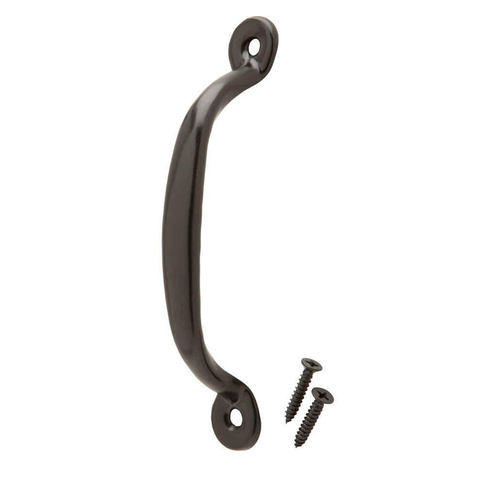 Everbilt 4-7/8 in. Black Light-Duty Steel Door Pull with Screws