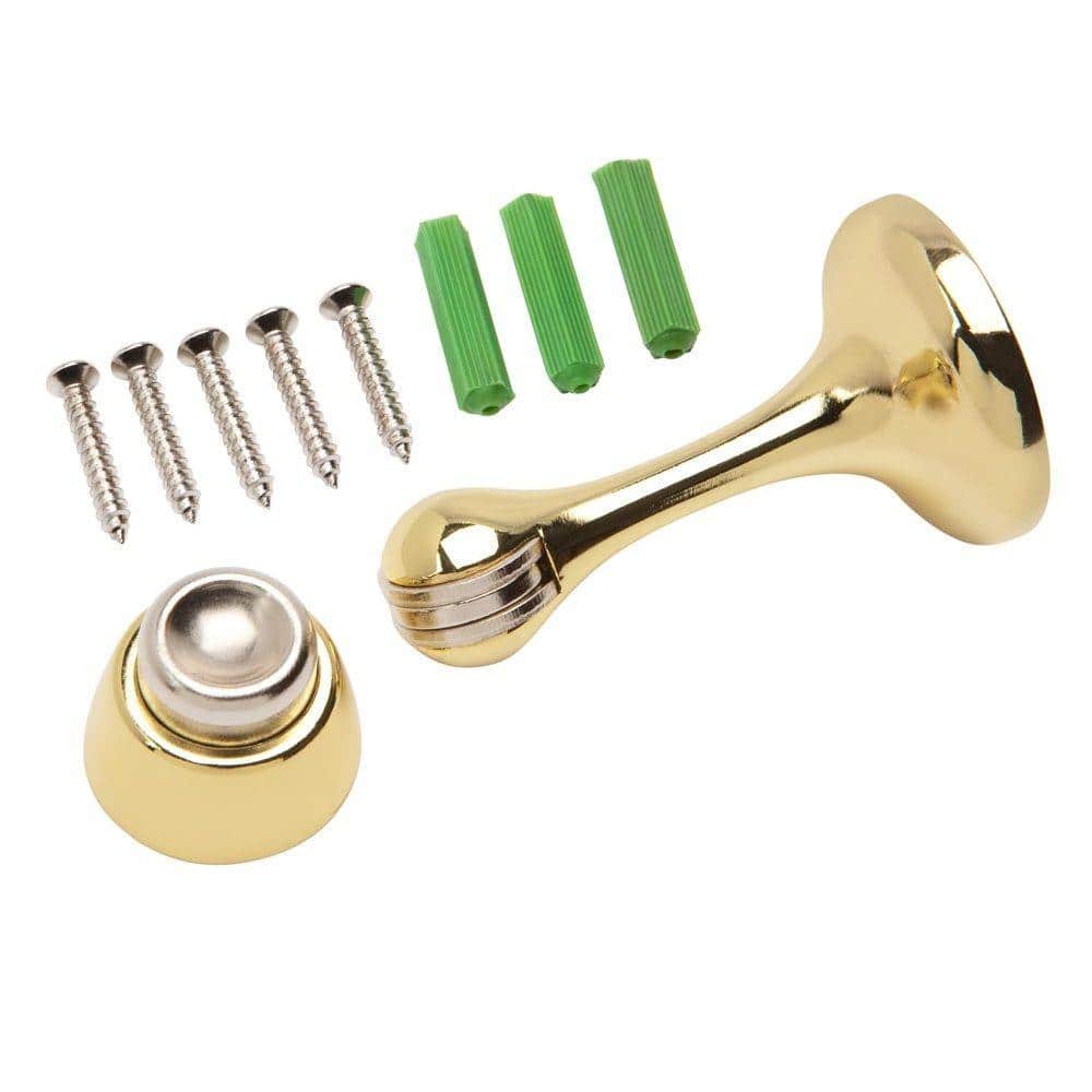 Everbilt 3 in. White Magnetic Door Stop with Catch