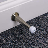 Everbilt Satin Nickel Solid Door Stop – 3 in Projection, Baseboard Mount