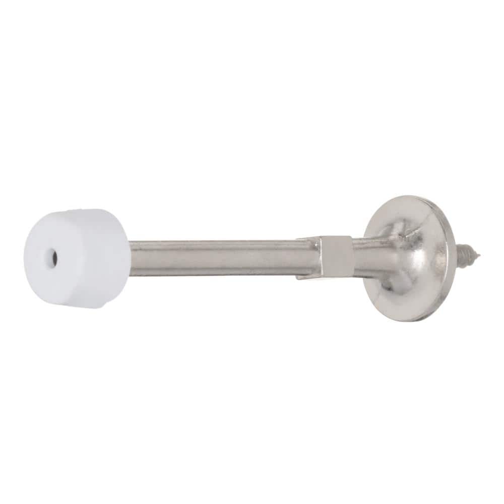 Everbilt Satin Nickel Light Duty Solid Door Stop – 3 in. Projection