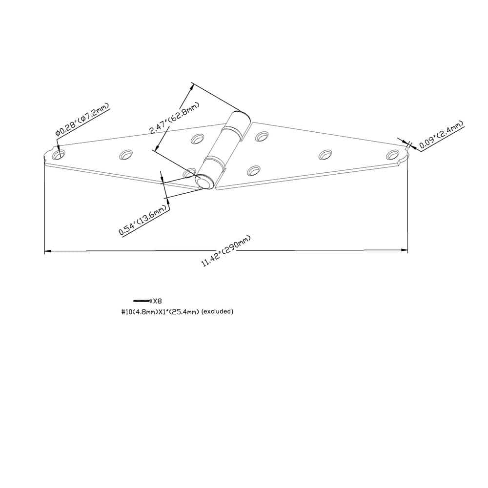 Everbilt 6 in. Zinc-Plated Strap Hinge
