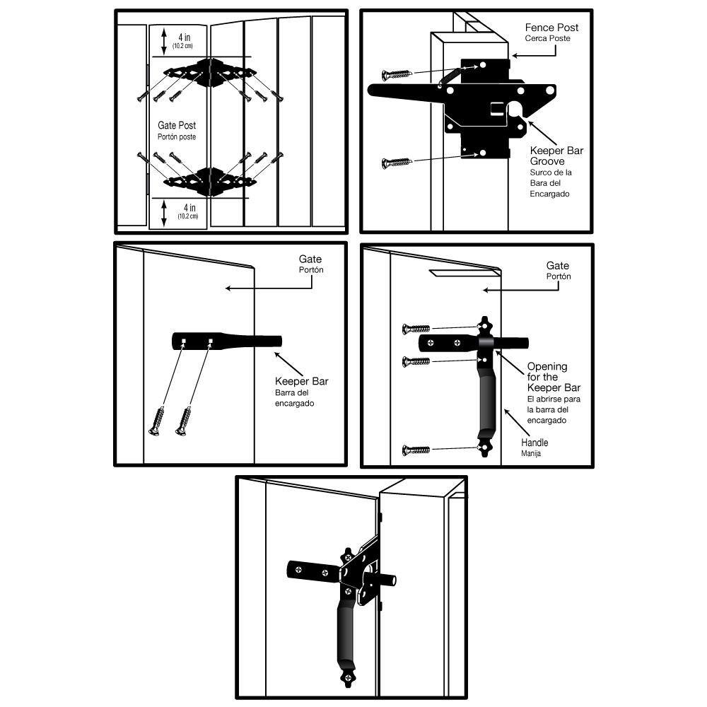 Everbilt Black Post Latch Gate Set