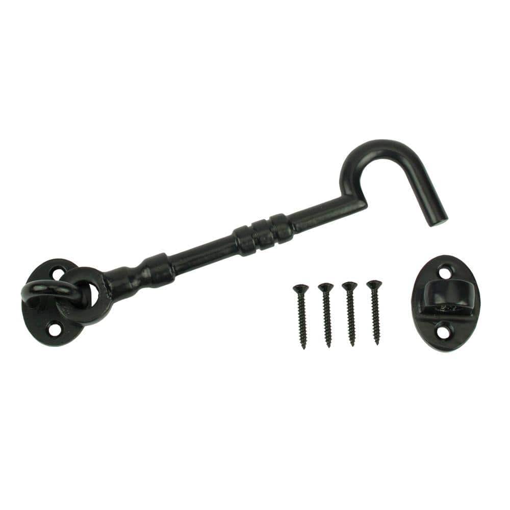 Everbilt 6 in. Black Decorative Hook and Eye