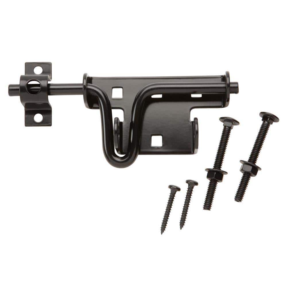 Everbilt Black Slide Bolt, Steel, 6 in. Arm Length