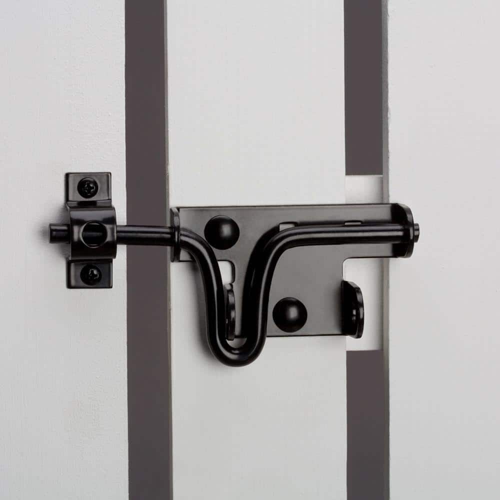 Everbilt Black Slide Bolt, Steel, 6 in. Arm Length