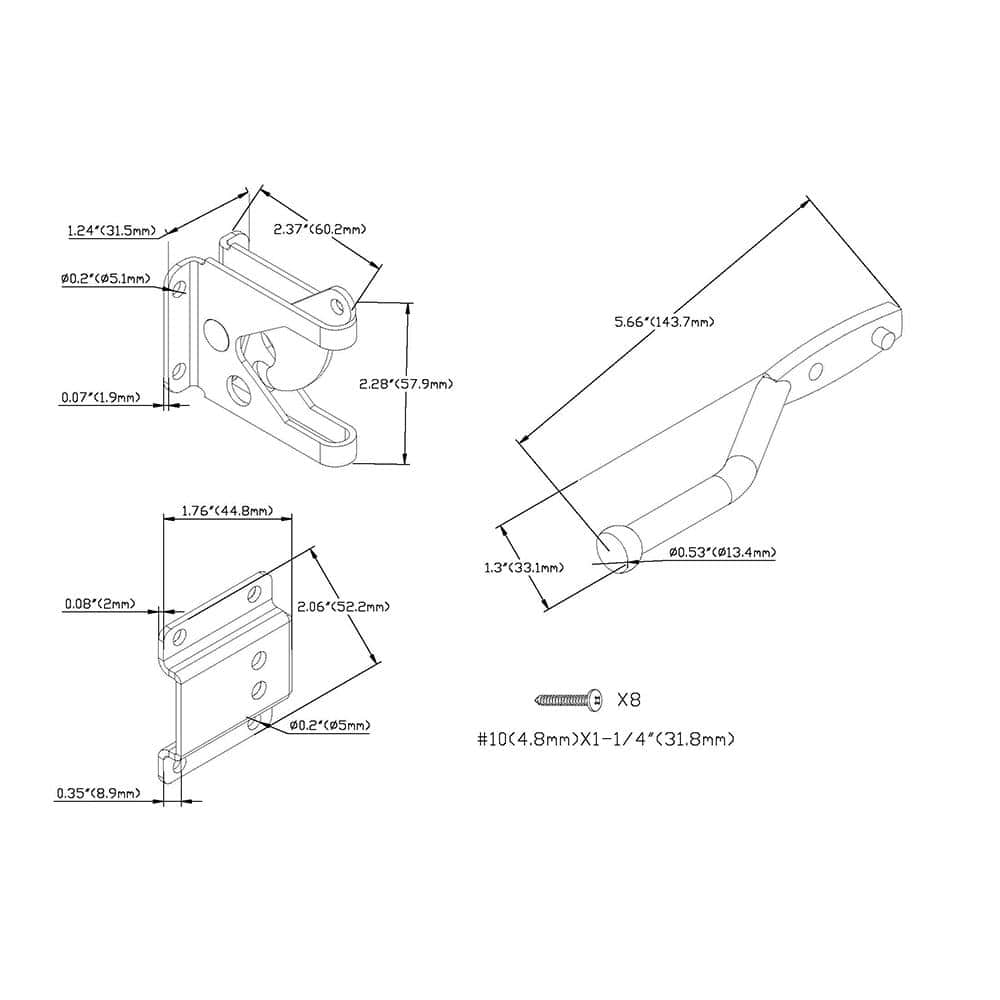 Everbilt Black Self-Adjusting Gate Latch
