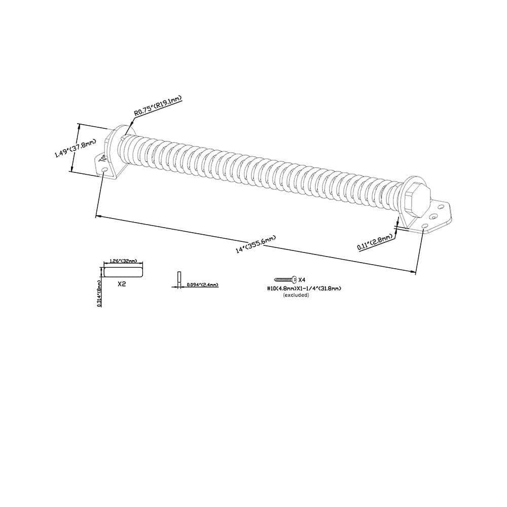 Everbilt 14 in. Black Gate Spring