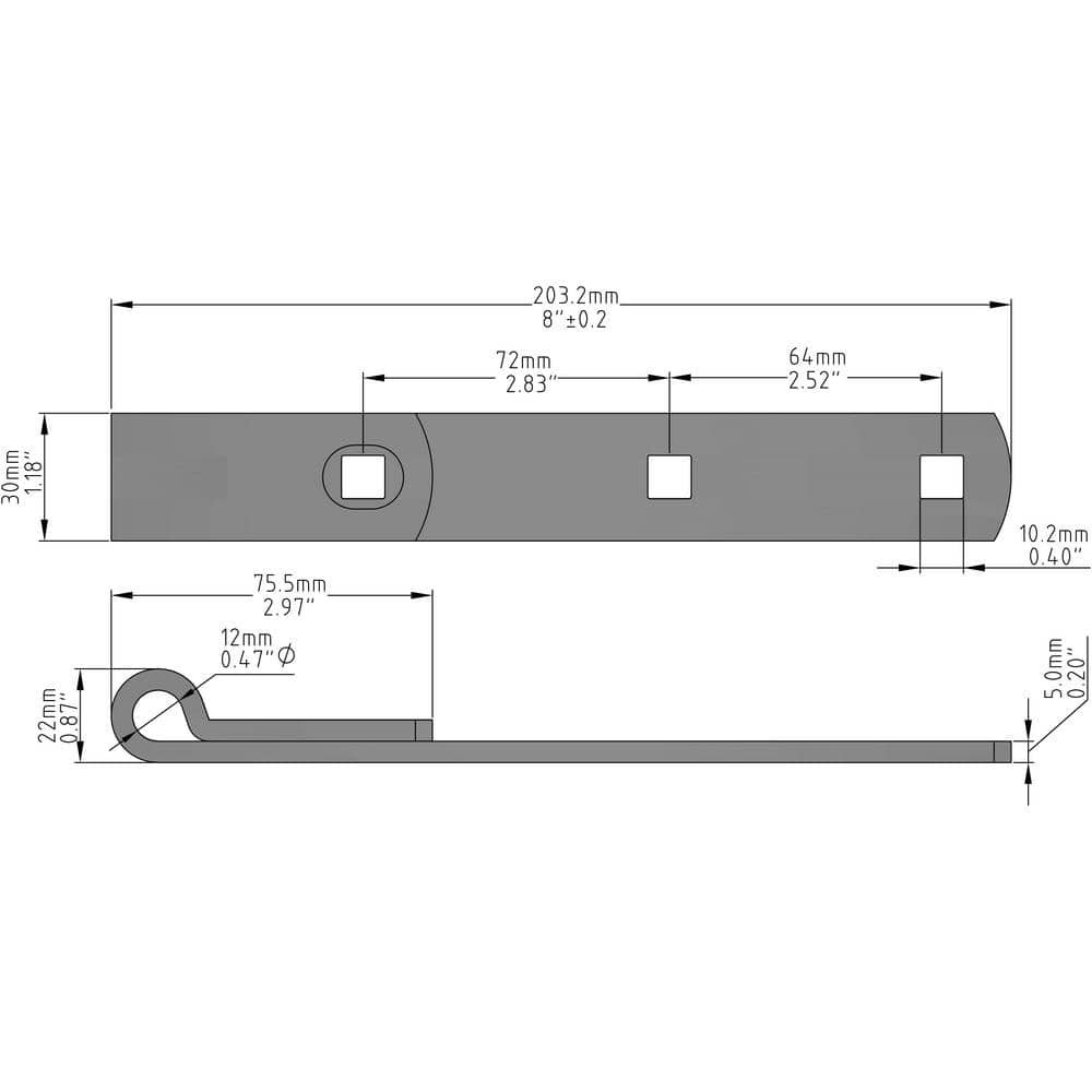 Everbilt 8 in. Zinc Plated Hinge Strap