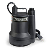 Everbilt 1/6 HP Plastic Submersible Utility Pump, 1680 GPH, 8 ft Cord