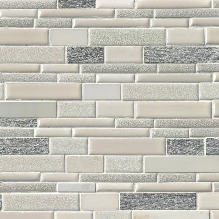 MSI Everest Interlocking 12 in. x 12 in. x 8 mm Textured Porcelain and Stone Mesh-Mounted Mosaic Tile (1 sq. ft.)