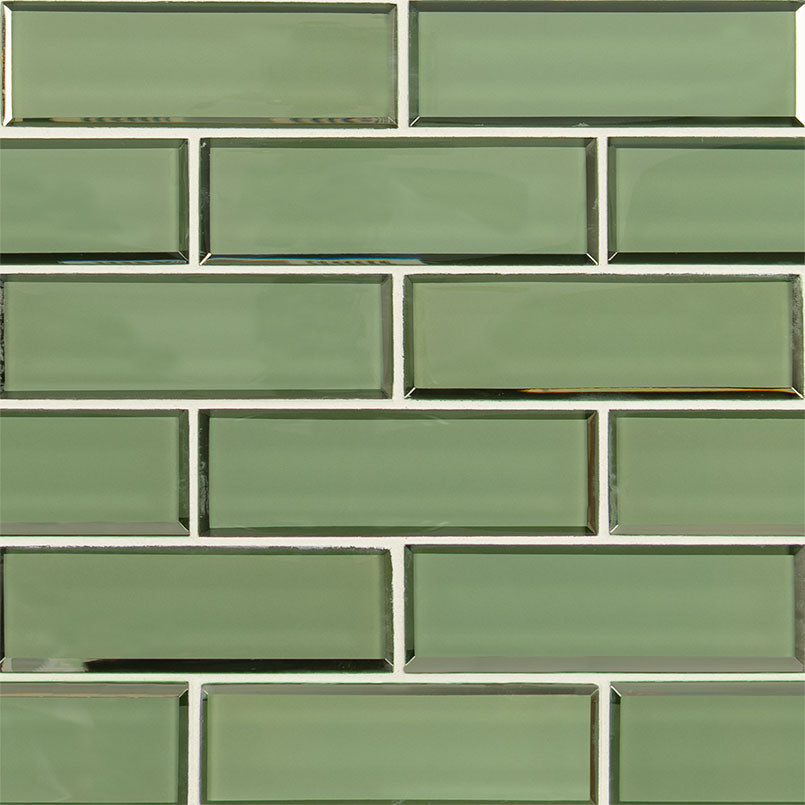 MSI Evergreen Textured Beveled Subway 11.73 in. x 11.73 in. x 8mm Glass Mesh-Mounted Mosaic Wall Tile (9.6 sq. ft. / case)