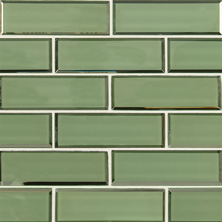 MSI Evergreen Textured Beveled Subway 11.73 in. x 11.73 in. x 8mm Glass Mesh-Mounted Mosaic Wall Tile (9.6 sq. ft. / case)