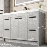 Eviva Lugano 42 in. W x 19 in. D x 36 in. H Single Bath Vanity in Cement Gray with White Acrylic Top and White Integrated Sink
