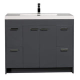 Eviva Lugano 42 in. W x 19 in. D x 36 in. H Single Bath Vanity in Gray with White Acrylic Top and White Integrated Sink