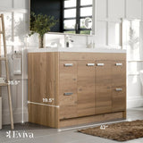 Eviva Lugano 42 in. W x 19 in. D x 36 in. H Single Bath Vanity in Natural Oak with White Acrylic Top and White Integrated Sink
