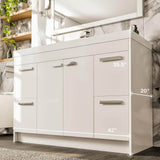 Eviva Lugano 42 in. W x 19 in. D x 36 in. H Single Bath Vanity in White with White Acrylic Top and White Integrated Sink
