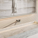 Eviva Fritti 36 in. W x 19 in. D x 12.5 in. H Bathroom Vanity in White with White Carrara Marble Top with Trough Sink