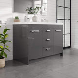 Eviva Lugano 48 in. W x 19 in. D x 36 in. H Double Bath Vanity in Cement Gray with White Acrylic Top and Integrated Sinks
