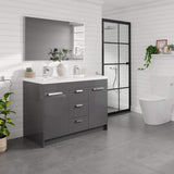 Eviva Lugano 48 in. W x 19 in. D x 36 in. H Double Bath Vanity in Cement Gray with White Acrylic Top and Integrated Sinks