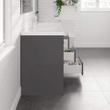 Eviva Lugano 48 in. W x 19 in. D x 36 in. H Double Bath Vanity in Cement Gray with White Acrylic Top and Integrated Sinks