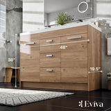Eviva Lugano 48 in. W x 19.5 in. D x 36 in. H Double Bath Vanity in White with White Acrylic Top and Integrated Sinks