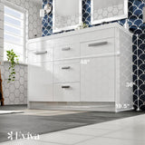 Eviva Lugano 48 in. W x 19 in. D x 36 in. H Double Bath Vanity in Ash with White Acrylic Top and Integrated Sinks