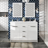 Eviva Lugano 48 in. W x 19 in. D x 36 in. H Double Bath Vanity in Ash with White Acrylic Top and Integrated Sinks