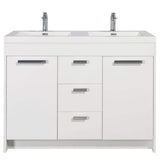 Eviva Lugano 48 in. W x 19 in. D x 36 in. H Double Bath Vanity in Ash with White Acrylic Top and Integrated Sinks