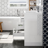 Eviva Lugano 48 in. W x 19 in. D x 36 in. H Double Bathroom Vanity, Natural Oak, White Acrylic Top with Integrated Sinks