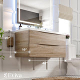 Eviva Smiley 48 in. W x 19 in. D x 21.5 in. H Floating Bath Vanity in White Oak with White Acrylic Top